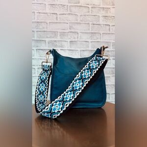 Ah-Dorned Mini Vegan Leather Crossbody Navy Blue